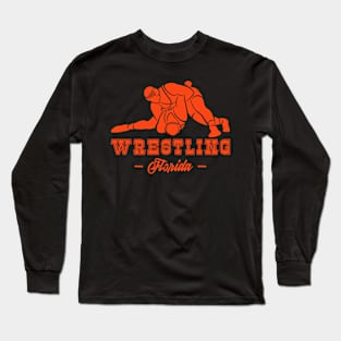 Wrestling Florida with College Wrestling Graphic Long Sleeve T-Shirt